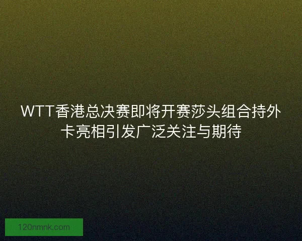 WTT香港总决赛即将开赛莎头组合持外卡亮相引发广泛关注与期待